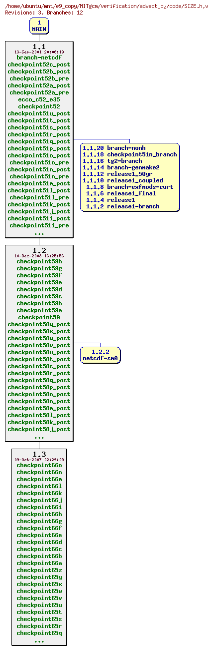 Revisions of MITgcm/verification/advect_xy/code/SIZE.h